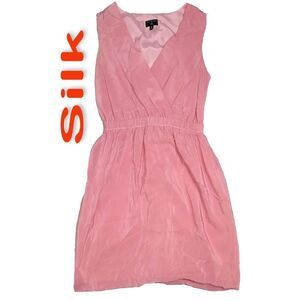 Women's 100% Silk Size L Short Sleeve Dress SDK397